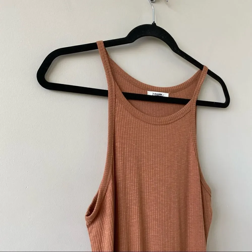Nwot-z Supply Palisades Rib Dress Vintage Brown (Size:Medium) - Picture 7 of 13